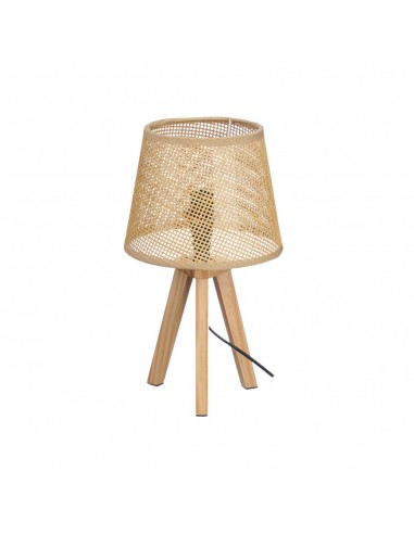 Lámpara sobremesa madera y fibra Rayco