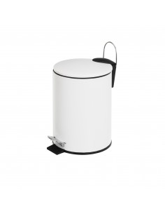 Papelera metal blanco baño 3L