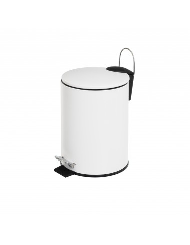 Papelera metal blanco baño 3L
