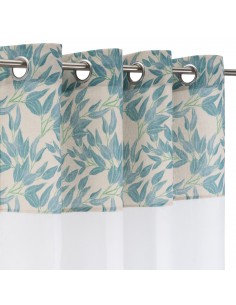 Visillo algodón floral azul... 2