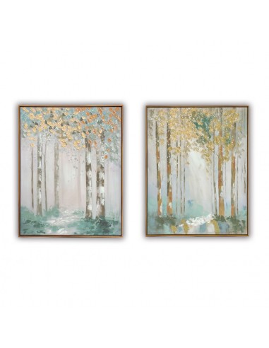 Cuadro lienzo enmarcado bosque 80x100cm