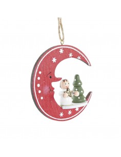 Colgante madera Navidad luna 2