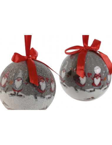 Bola decorativa gris Navidad gnomos