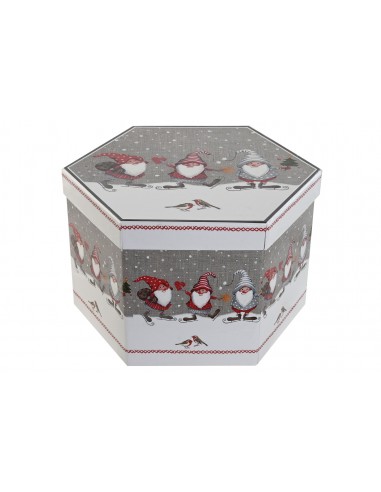 Bola decorativa gris Navidad gnomos