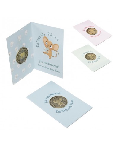 Moneda Ratoncito Pérez con tarjeta