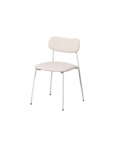 Silla salón crema y metal...