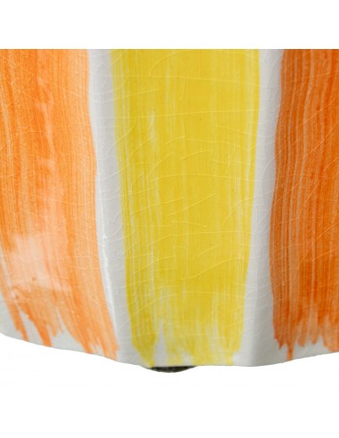 Macetero de cerámica amarillo y naranja