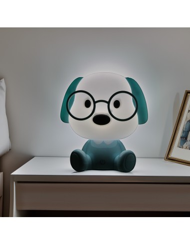 Lámpara de mesa infantil perro azul