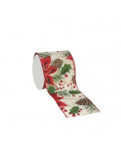 Cinta de Navidad beige y...