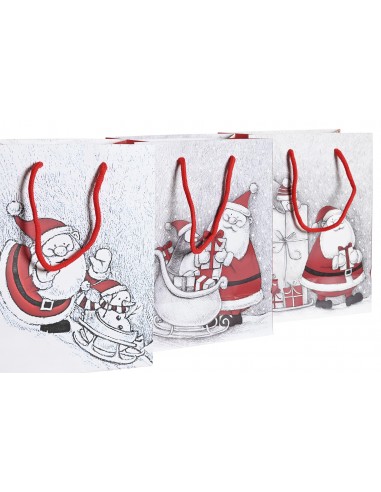 Bolsa regalo Papá Noel blanco y negro...