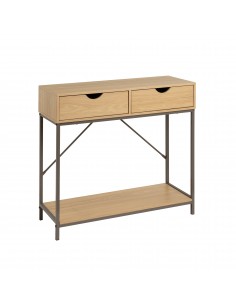 Consola 2 cajones madera y...