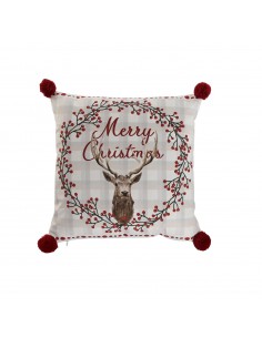 Funda de cojín reno Navidad