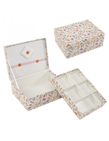 Caja costurero cartón 6 compartimentos