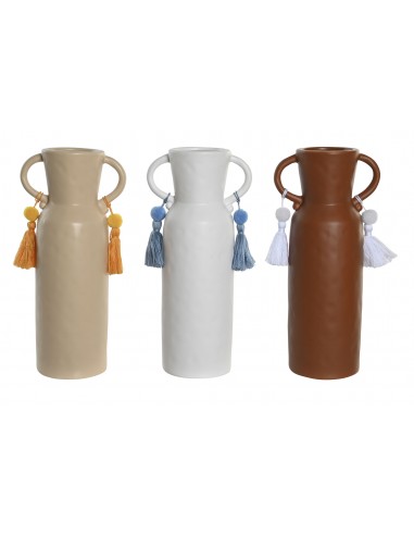 Jarrón cerámica con flecos 30cm Glinda