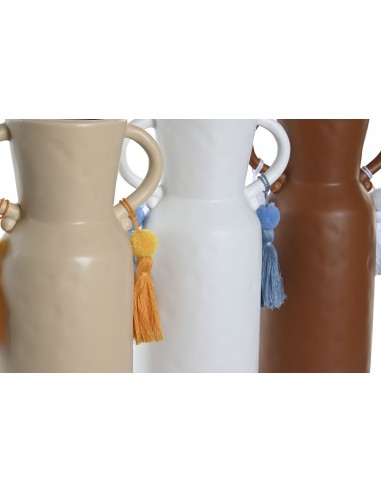 Jarrón cerámica con flecos 30cm Glinda