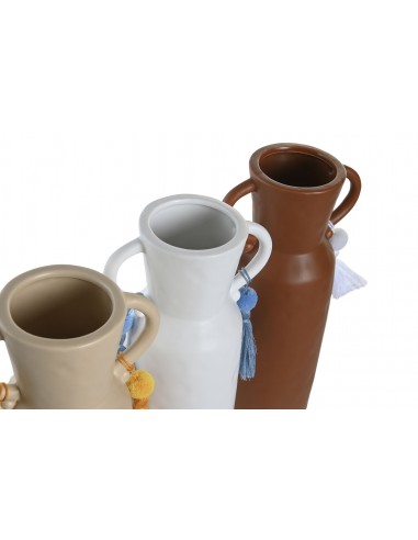 Jarrón cerámica con flecos 30cm Glinda