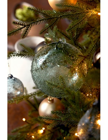 Bola Navidad cristal verde 10cm Jingle