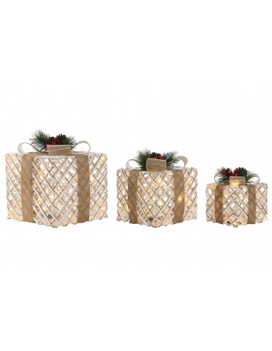 Caja regalo Navidad fibra y blanca...