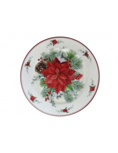 Bajo plato blanco flor de...