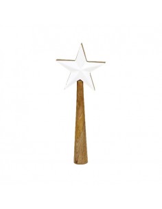 Figura madera estrella blanca