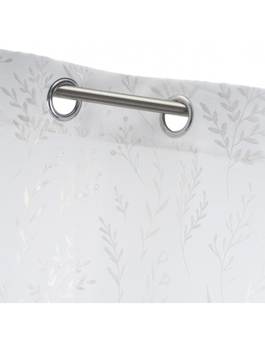 Cortina visillo floral plateada...