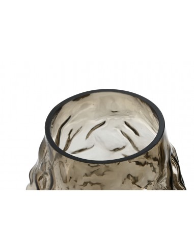 Jarrón de cristal marrón 30cm Galena