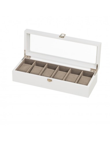 Joyero relojero 6 compartimentos blanco