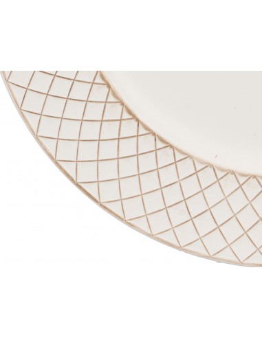 Bajo plato redondo blanco Melina