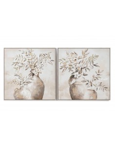 Cuadro lienzo jarrones 80x80cm 2