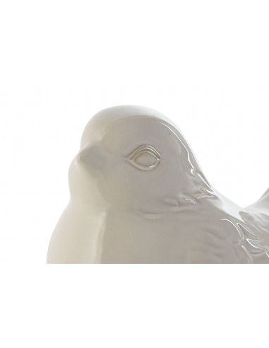 Figura gorrión cerámica blanco 24cm