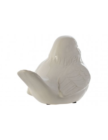 Figura gorrión cerámica blanco 24cm