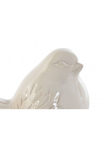 Figura gorrión cerámica blanco 17cm