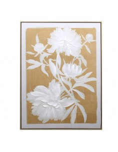 Cuadro lienzo floral blanco...