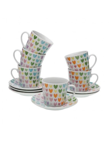 Set 6 tazas de té con plato Love Set 6 tazas de té con plato Love