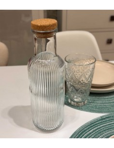 Botella cristal rayas 1L Limia