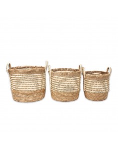 Cesta fibra trenzado blanco... 2