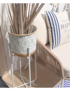 Macetero alto metal bicolor...