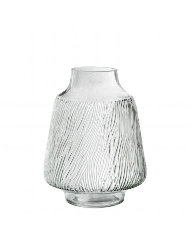 Jarrón cristal estriado 20cm Aldo