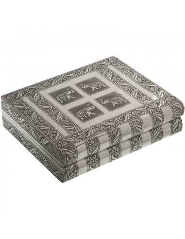 Joyero metal plateado elefantes con...