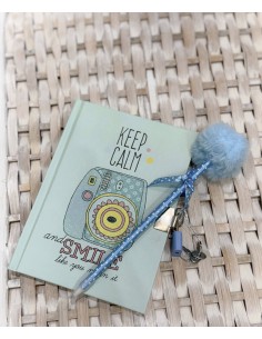 Diario con bolígrafo pompón...