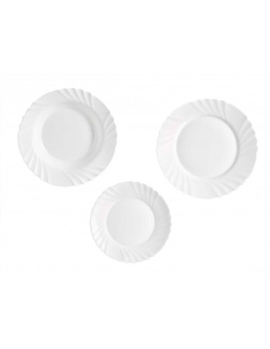 Vajilla blanca relieve 18 piezas Obis