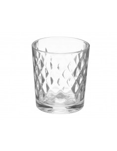 Set 4 vasos vidrio diamante...