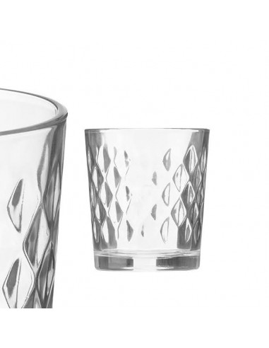 Set 4 vasos vidrio diamante 360ml