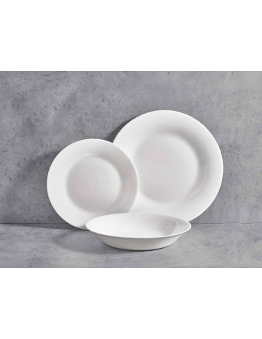 Vajilla blanca lisa 18 piezas Rin Vajilla blanca lisa 18 piezas Rin