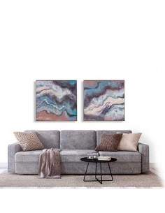 Cuadro lienzo mármol azul y...