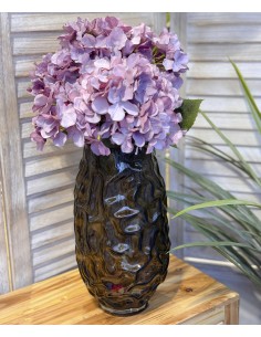 Jarrón de cristal marrón...