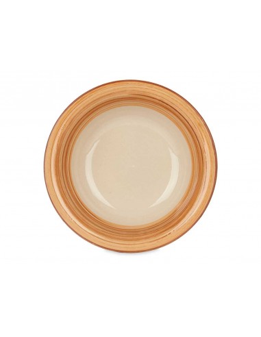 Plato hondo gres cenefa naranja Lyon