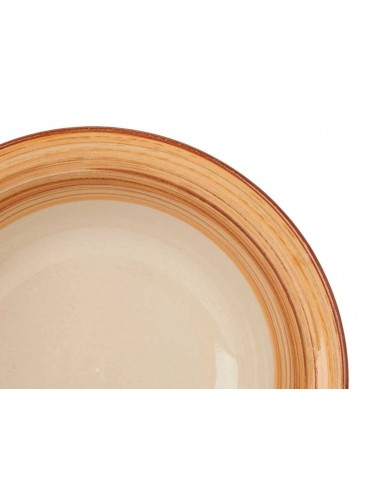 Plato hondo gres cenefa naranja Lyon