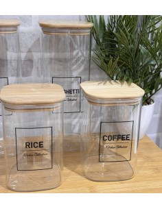 Bote cuadrado tapa bambú...