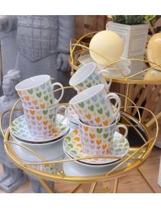 Set 6 tazas de té con plato...